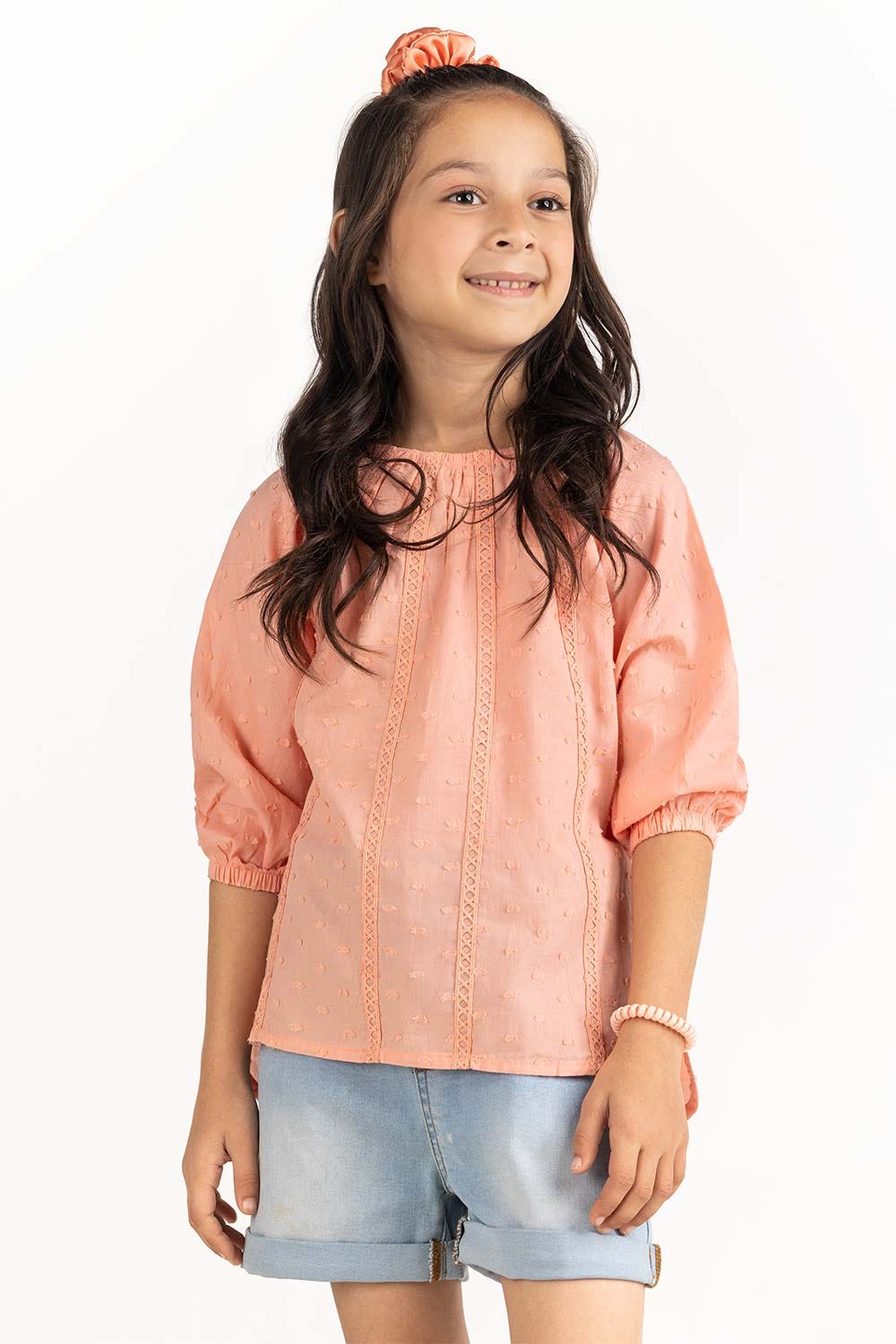 Junior Girl Salmon Blouse 231-417-031