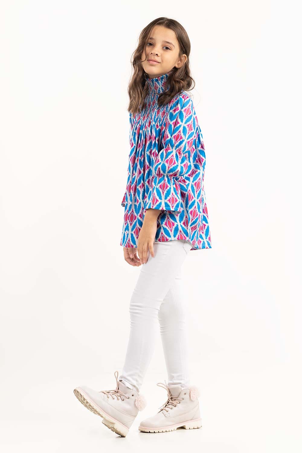 Junior Girl Multi Woven Blouse 224-414-027