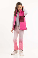 Junior Girl Pink Puffer Jacket 224-410-003