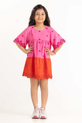 Junior Girls Pink Rust Blouse 231-414-220