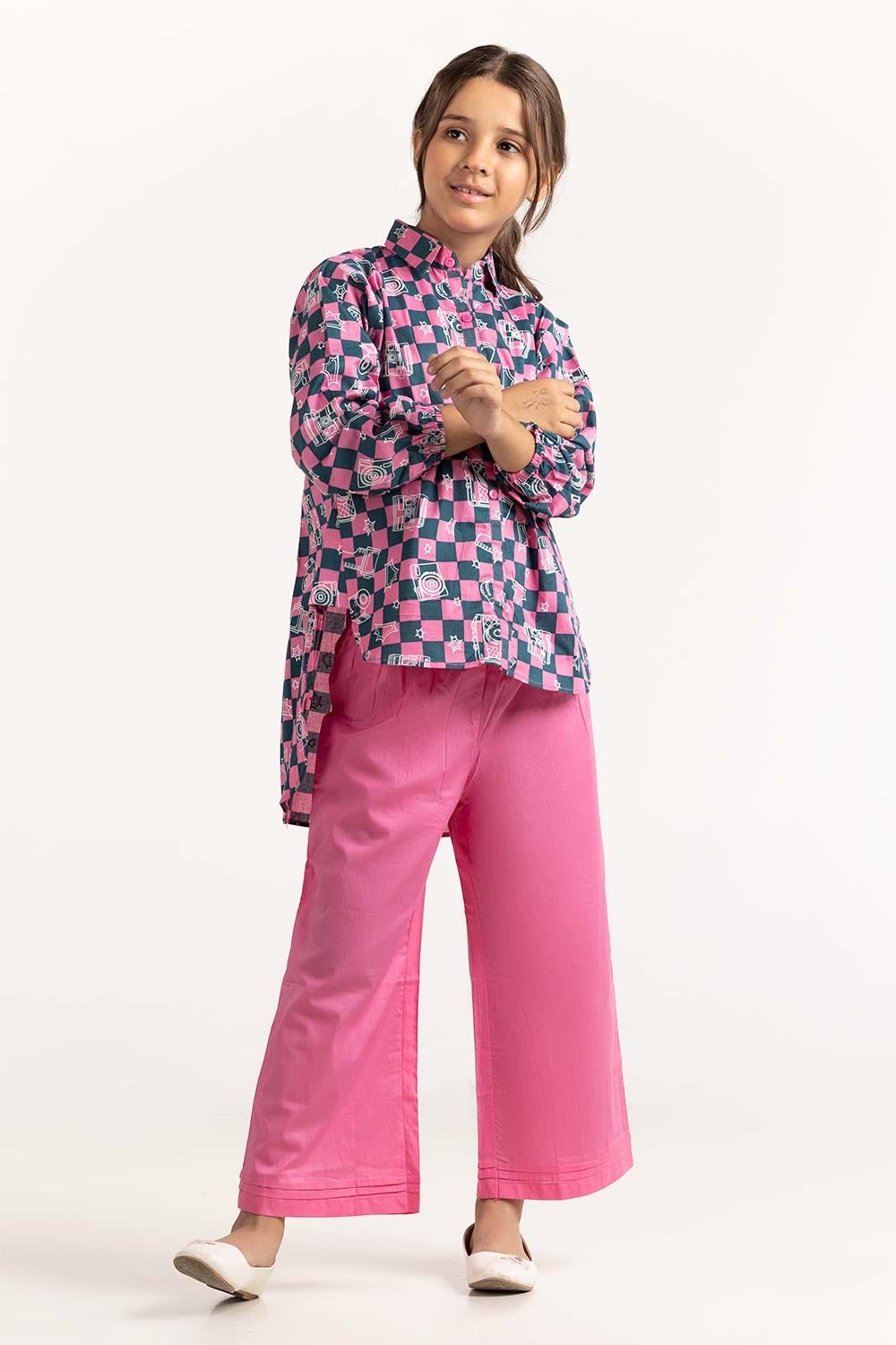Junior Girl Pink Shirt JGWS-22100036 A