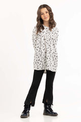 Junior Girl White Woven Shirt 224-417-023