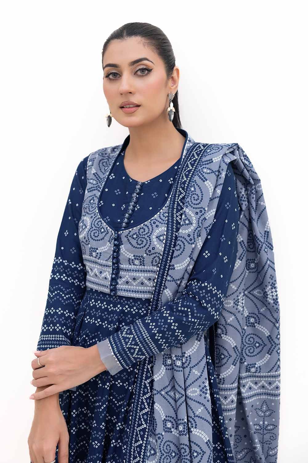 3 Piece Unstitched Printed Thick Khaddar Suit K-42005 T