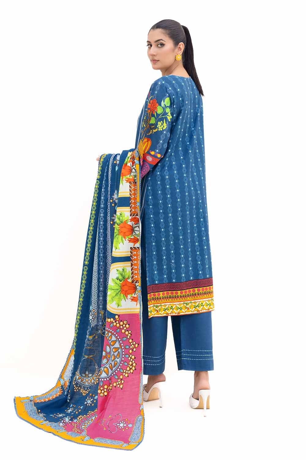 3 Piece Unstitched Printed Light Khaddar Suit