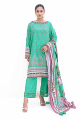 3 Piece Unstitched Printed Light Khaddar Suit K-42007 L