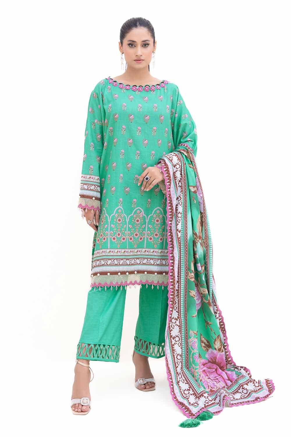 3 Piece Unstitched Printed Light Khaddar Suit K-42007 L