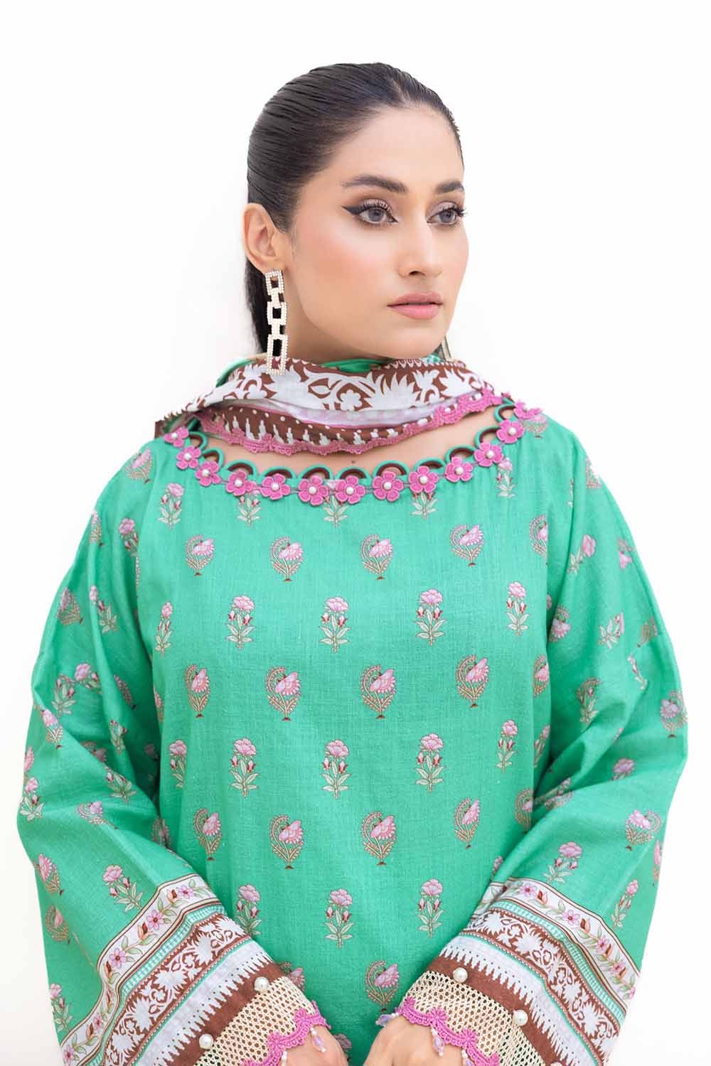 3 Piece Unstitched Printed Light Khaddar Suit K-42007 L