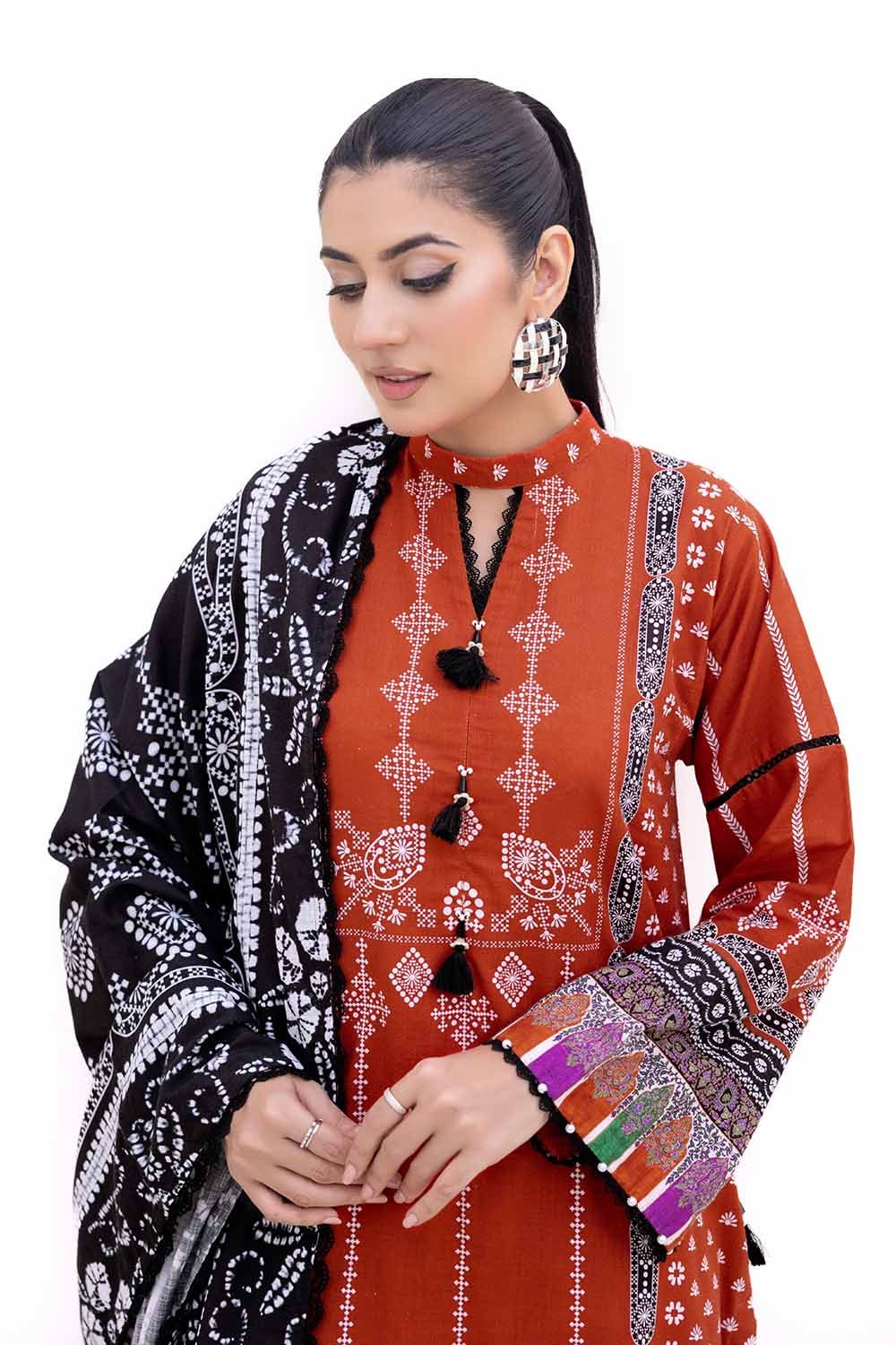 3 Piece Unstitched Printed Light Khaddar Suit K-42008 L