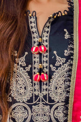 3 Piece Unstitched Embroidered Printed Thick Khaddar Suit with Printed Khaddar Dupatta K-42012 T