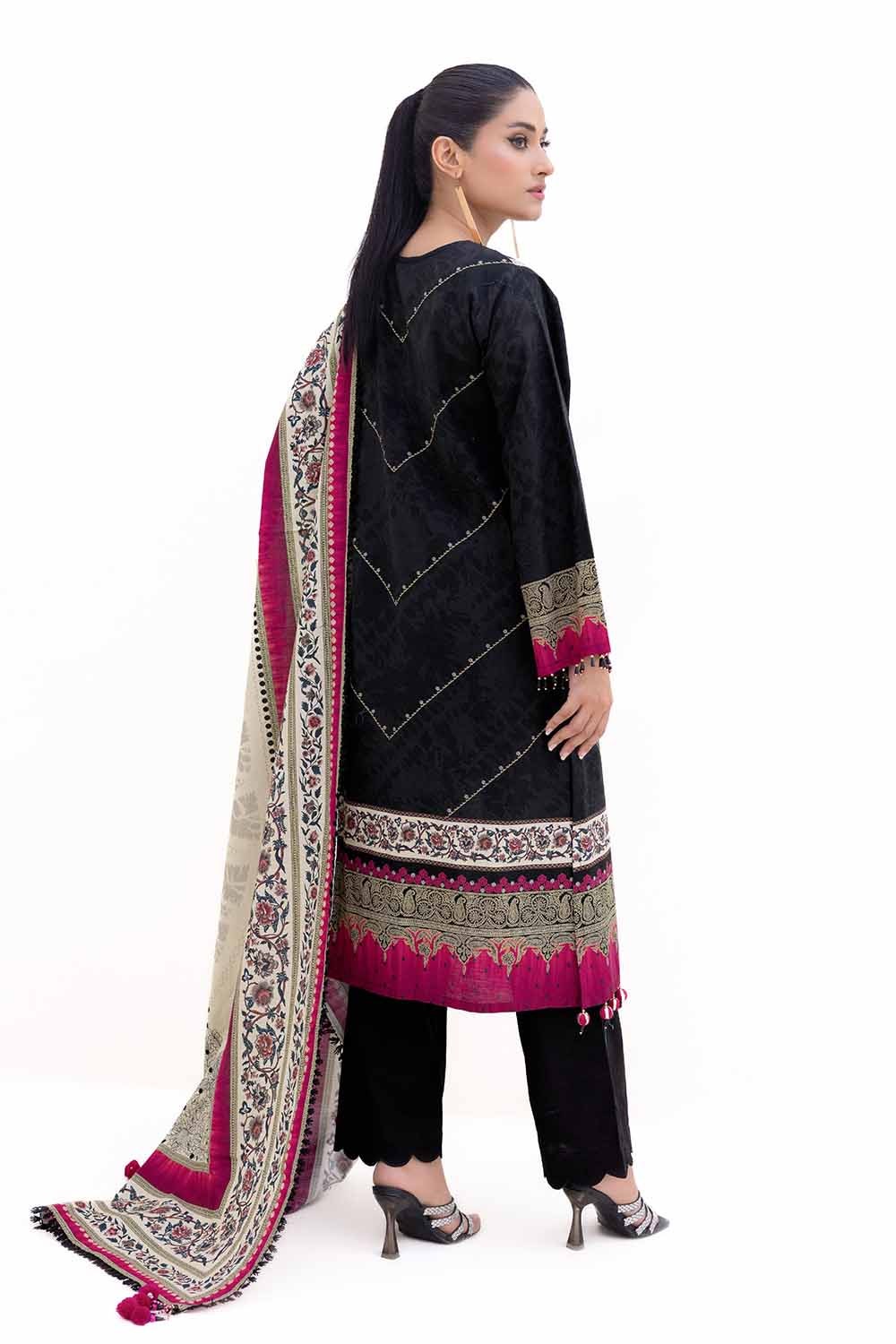 3 Piece Unstitched Embroidered Printed Thick Khaddar Suit with Printed Khaddar Dupatta K-42012 T