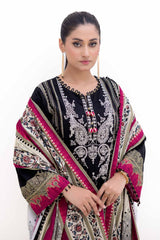 3 Piece Unstitched Embroidered Printed Thick Khaddar Suit with Printed Khaddar Dupatta K-42012 T