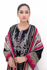 3 Piece Unstitched Embroidered Printed Thick Khaddar Suit with Printed Khaddar Dupatta K-42012 T