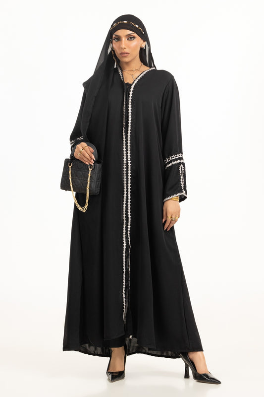 Georgette Embroidered Abaya With Scarf KAB-22034