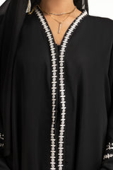 Georgette Embroidered Abaya With Scarf KAB-22034