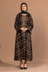 3 Piece Georgette Printed Abaya KAB-22098