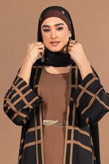 3 Piece Georgette Printed Abaya KAB-22098