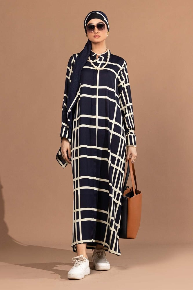 Georgette Printed Abaya With Scarf KAB-22099