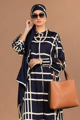 Georgette Printed Abaya With Scarf KAB-22099