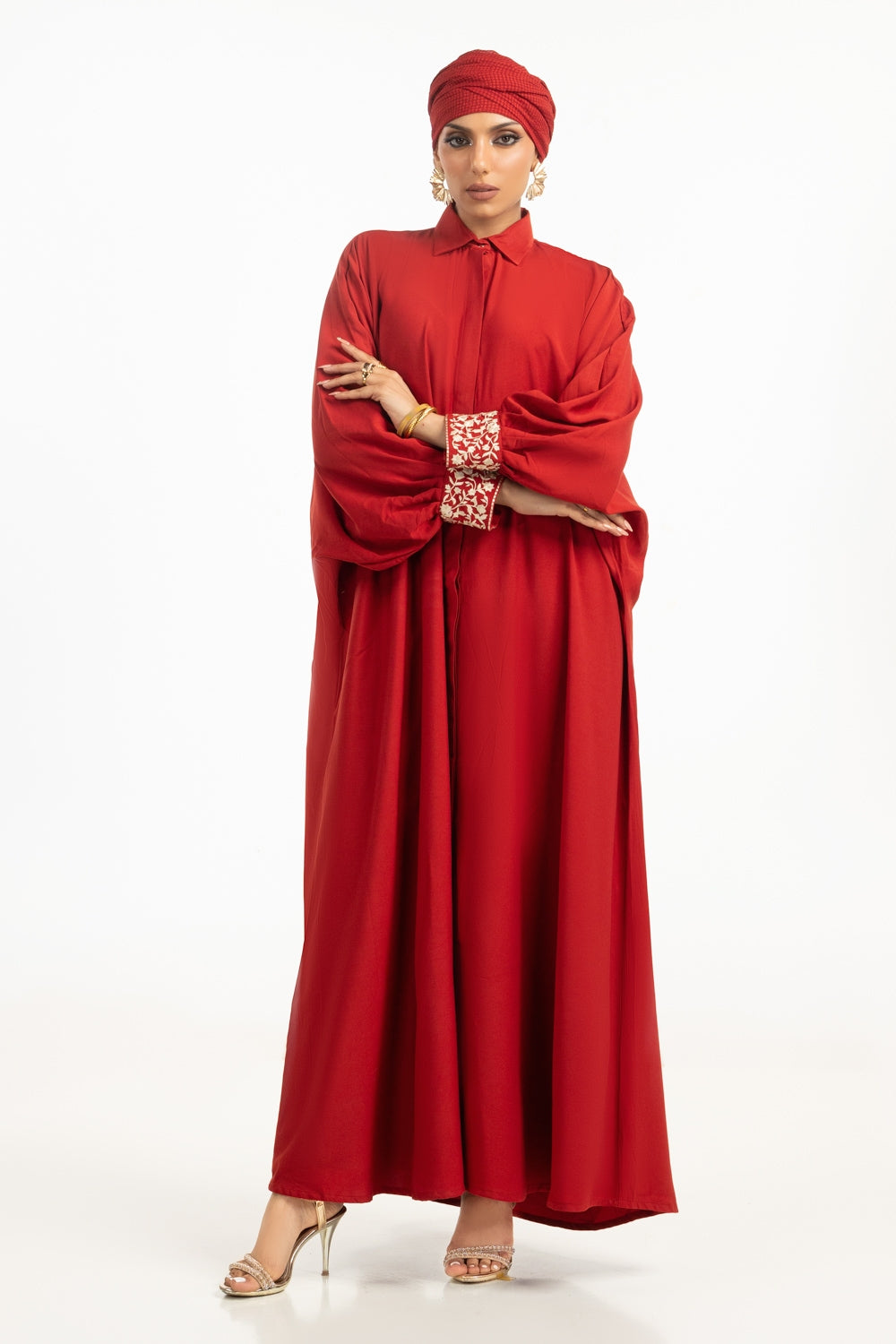 Viscose Embroidered Abaya With Scarf KAB-22120