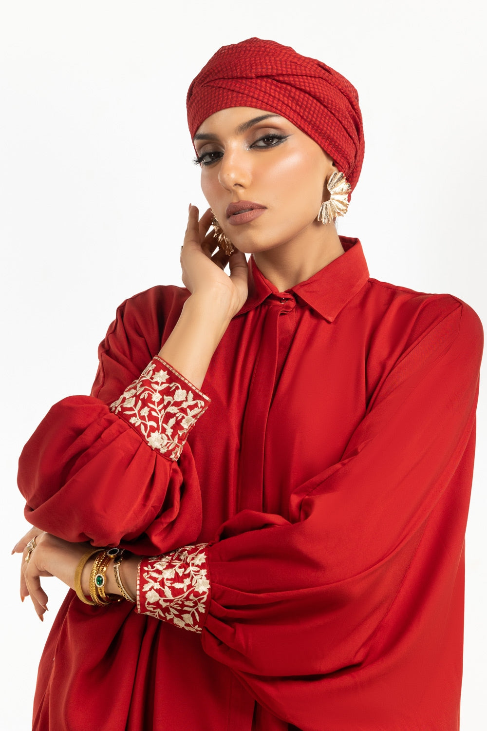 Viscose Embroidered Abaya With Scarf KAB-22120