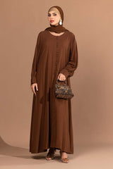 Blended Printed Abaya With Scarf KAB-22136