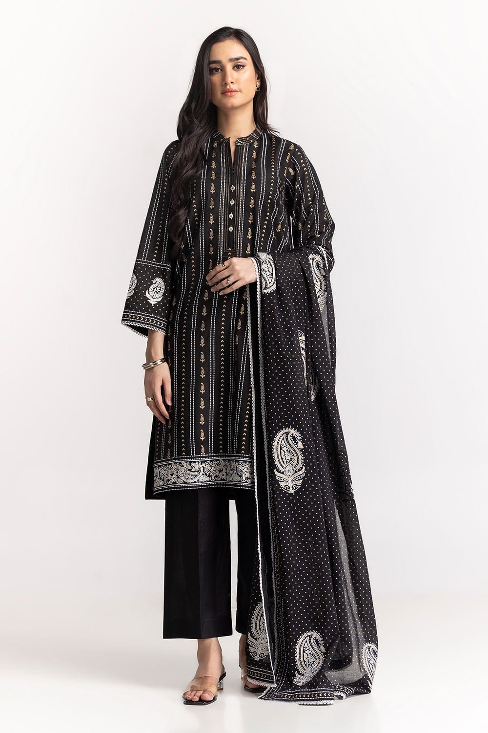 Cambric Block Printed Shirt And Dupatta KDS-22087