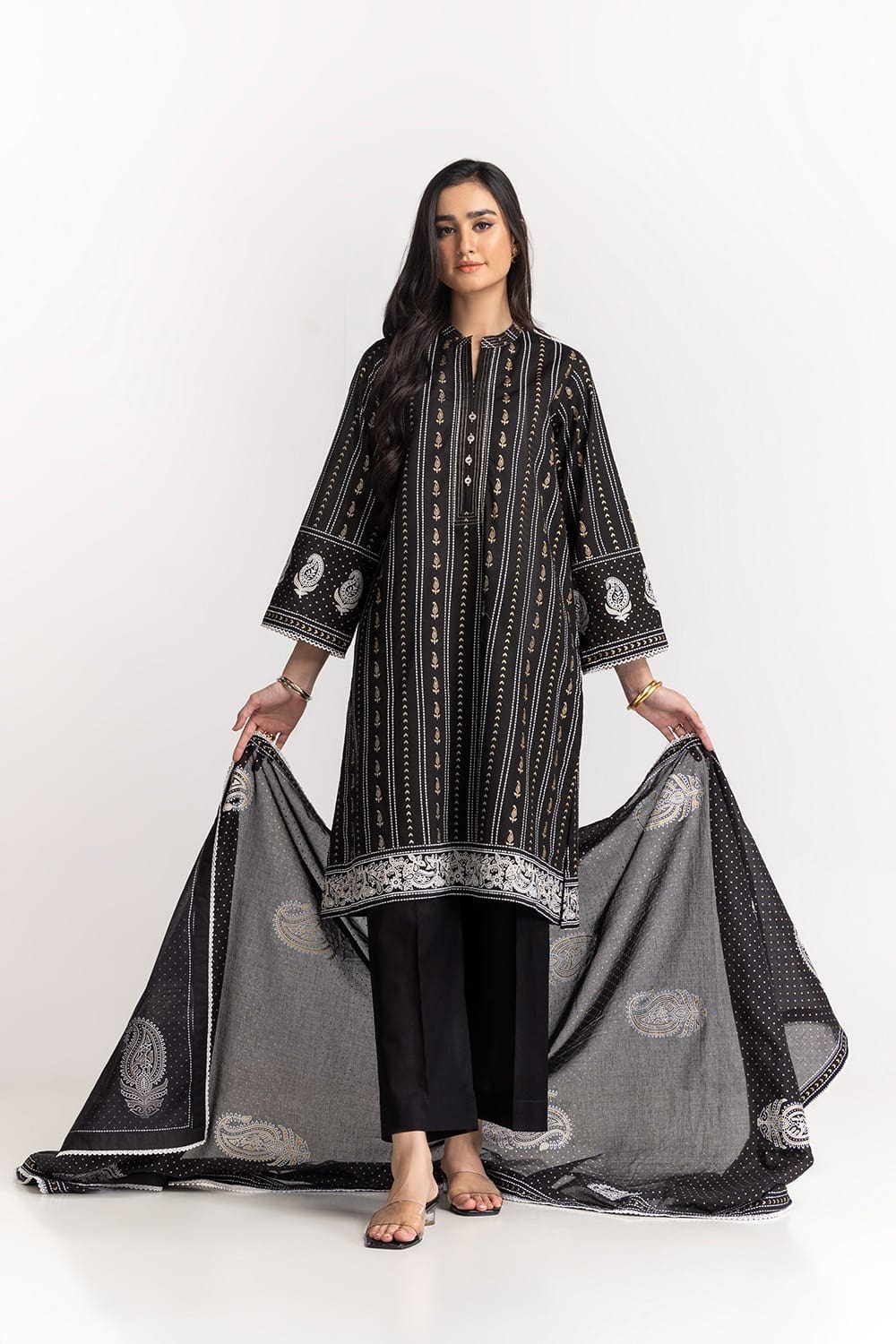 Cambric Block Printed Shirt And Dupatta KDS-22087