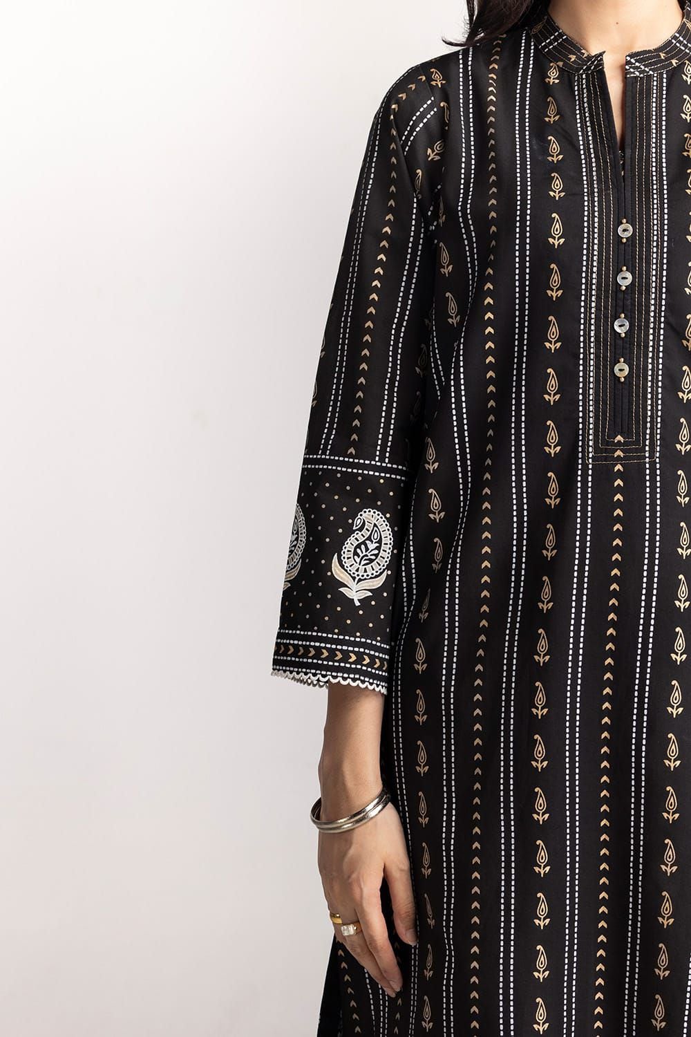 Cambric Block Printed Shirt And Dupatta KDS-22087