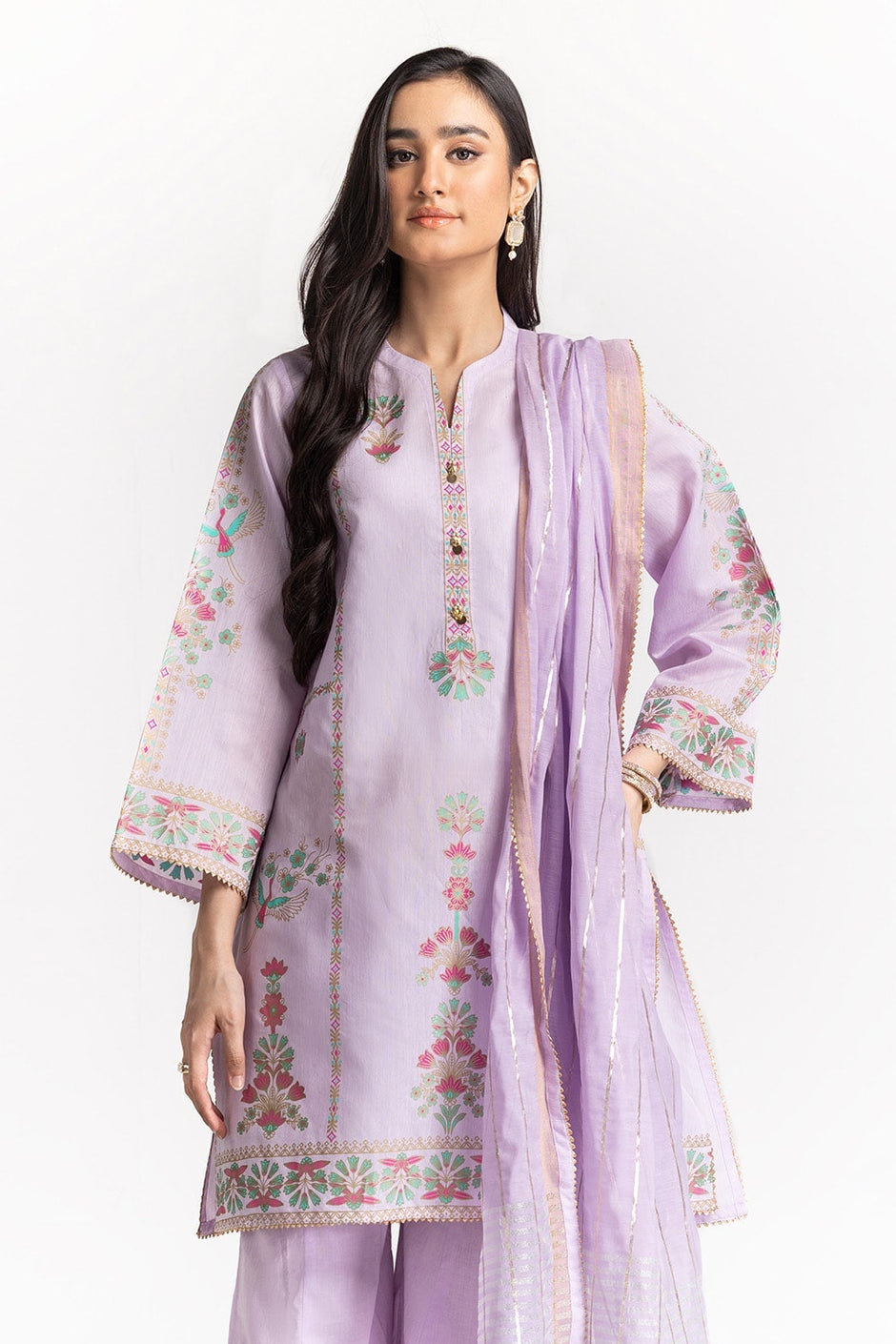 Yarn Dyed Block Printed Shirt And Dupatta