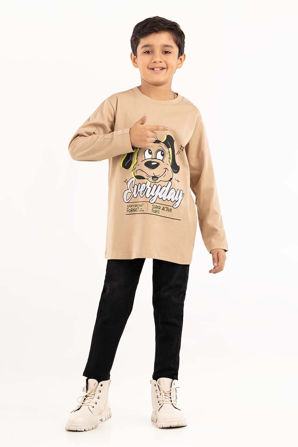 Junior Boy Khaaki T-Shirt 224-313-003