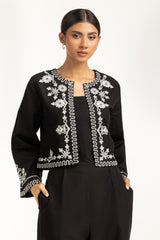 Khaddar Slub Embroidered Waist Coat IPS-55178