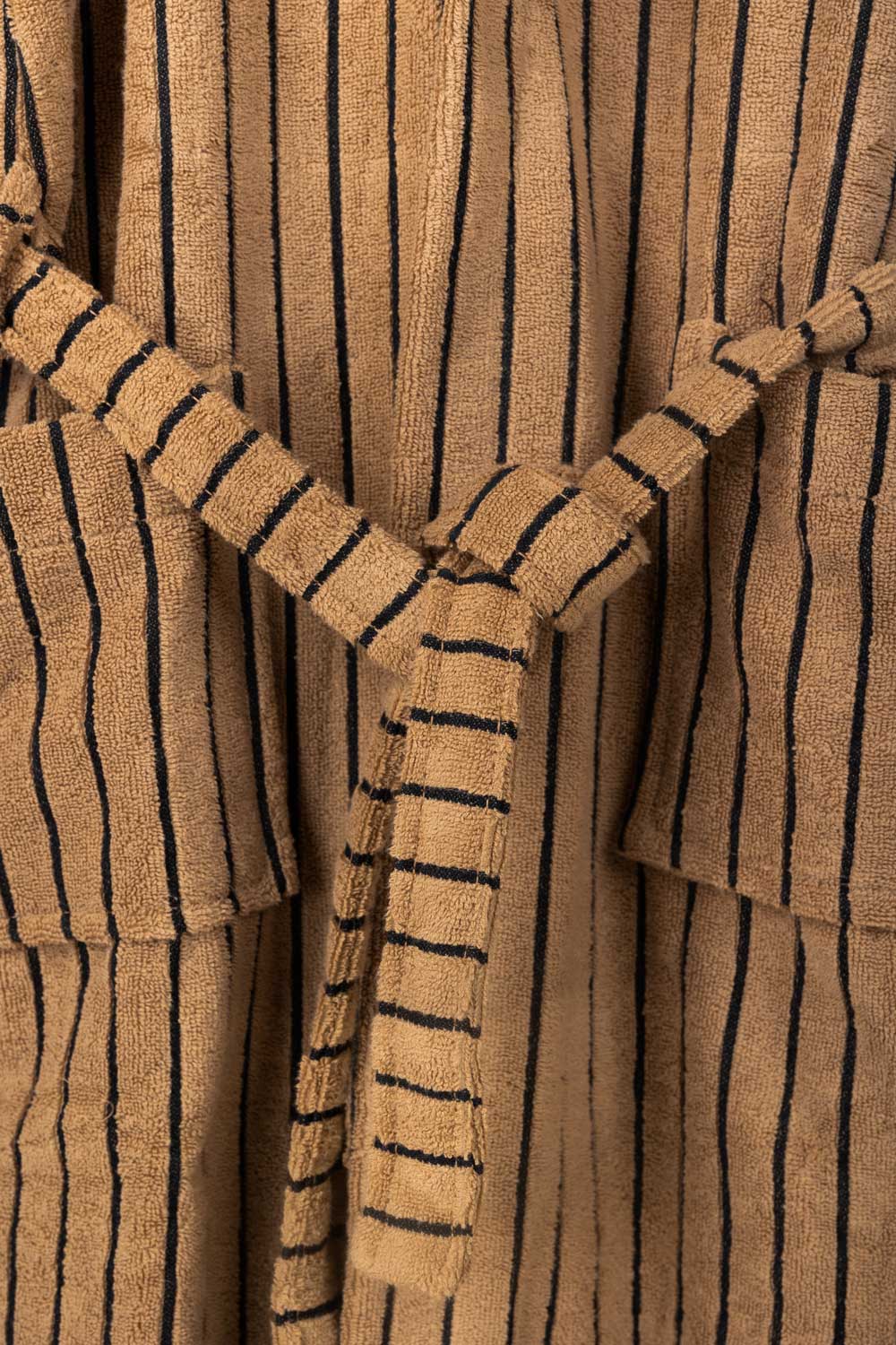 Khaki Striped Bathrobe