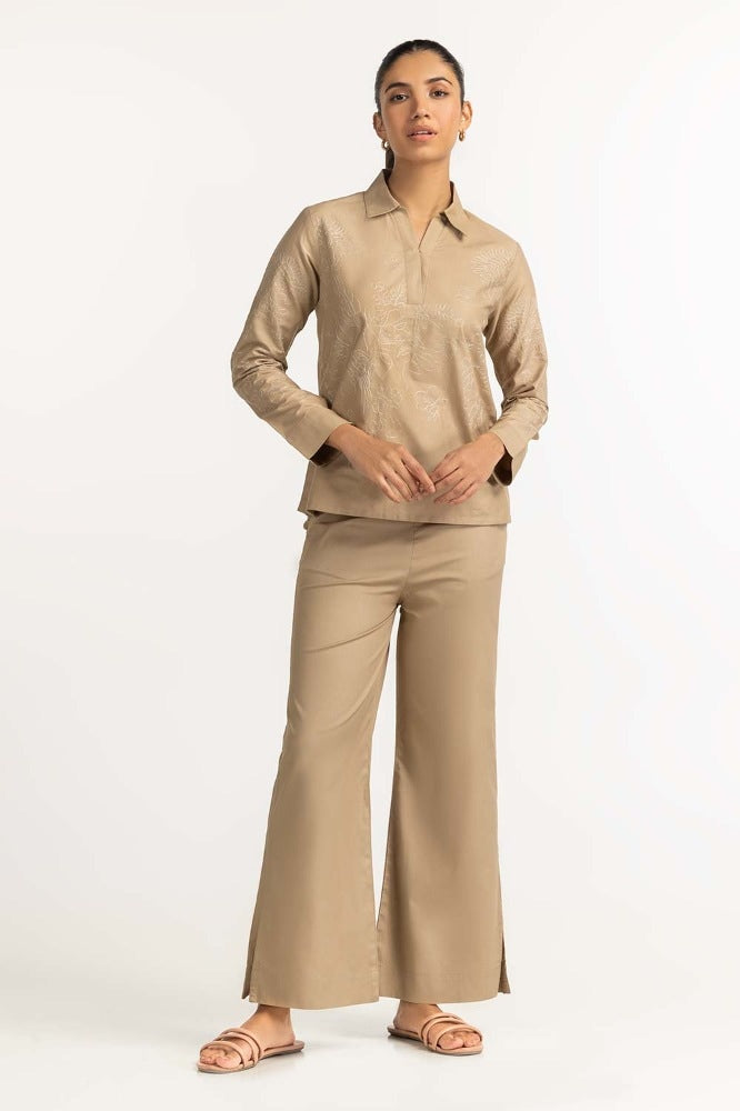 Khaki Basic Blouse WM-BLS23-006