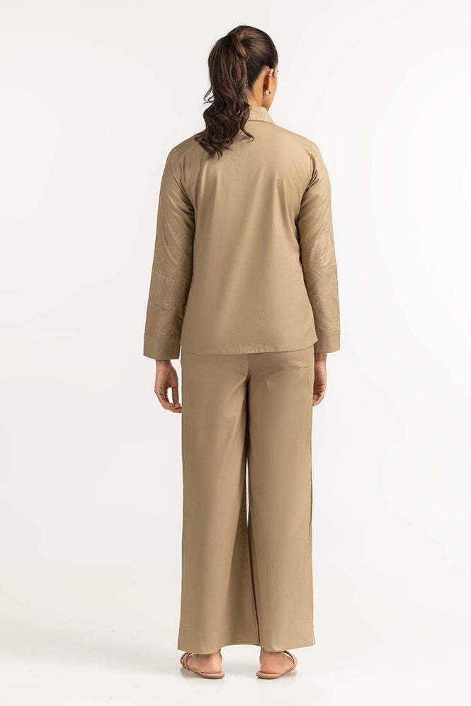 Khaki Basic Blouse WM-BLS23-006