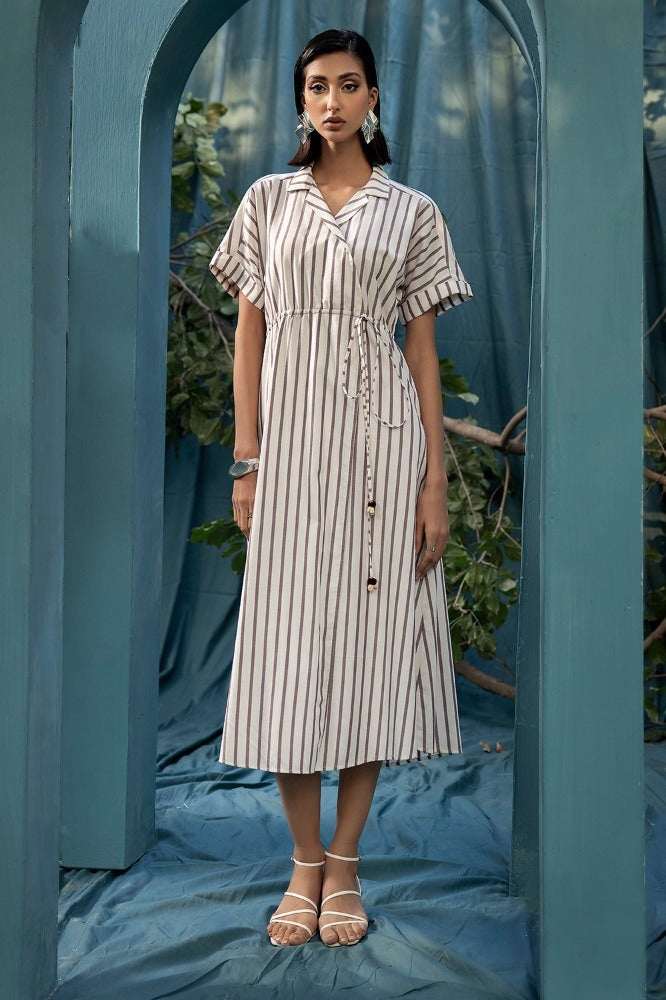 Yarn Dyed Belted Dress