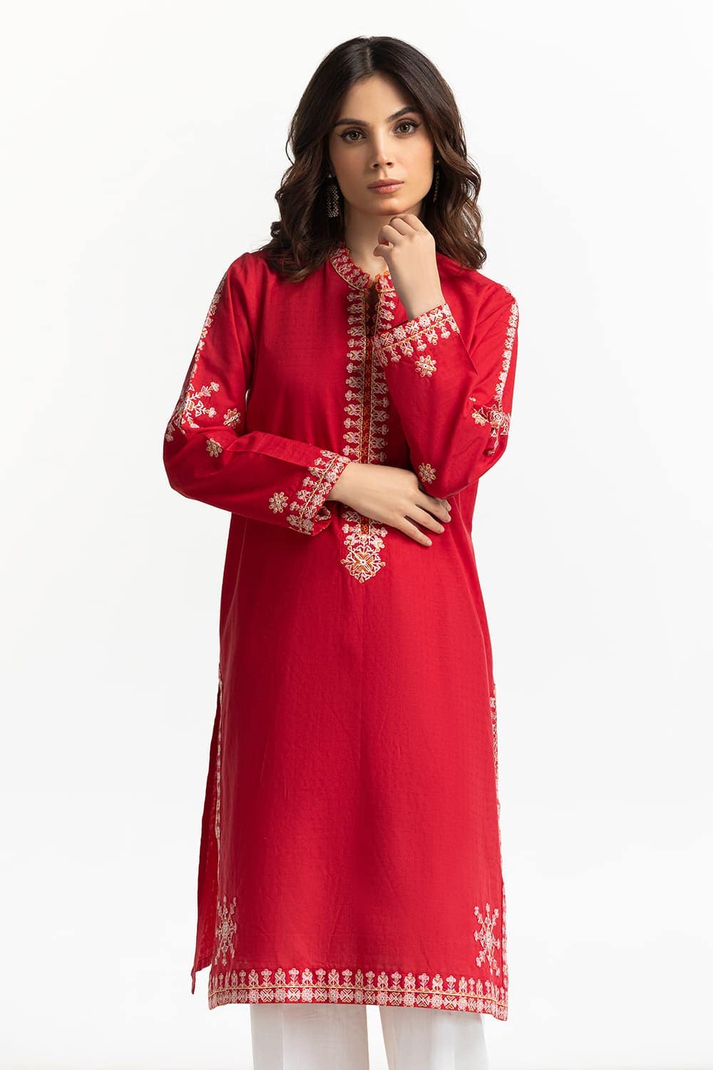 Chambray Embroidered Shirt KJ-43153