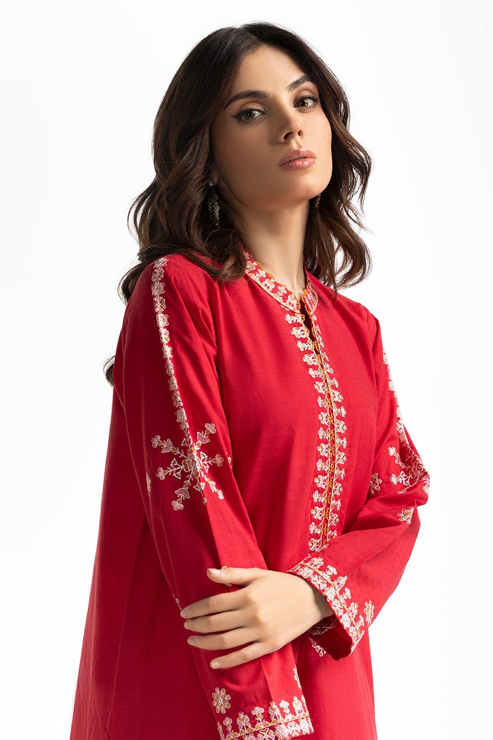 Chambray Embroidered Shirt KJ-43153