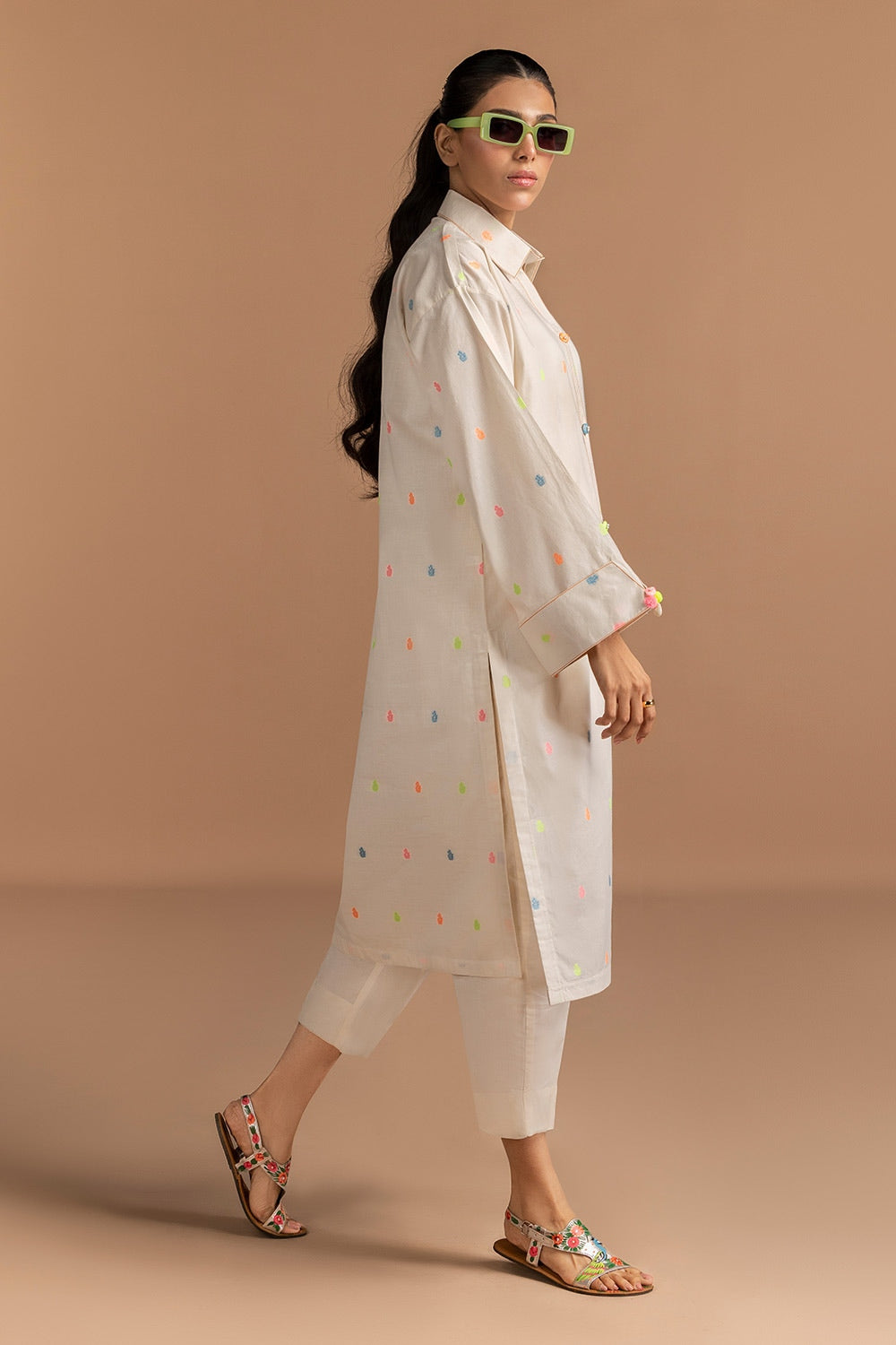 Jacquard Embellished Shirt KJ-43201-B