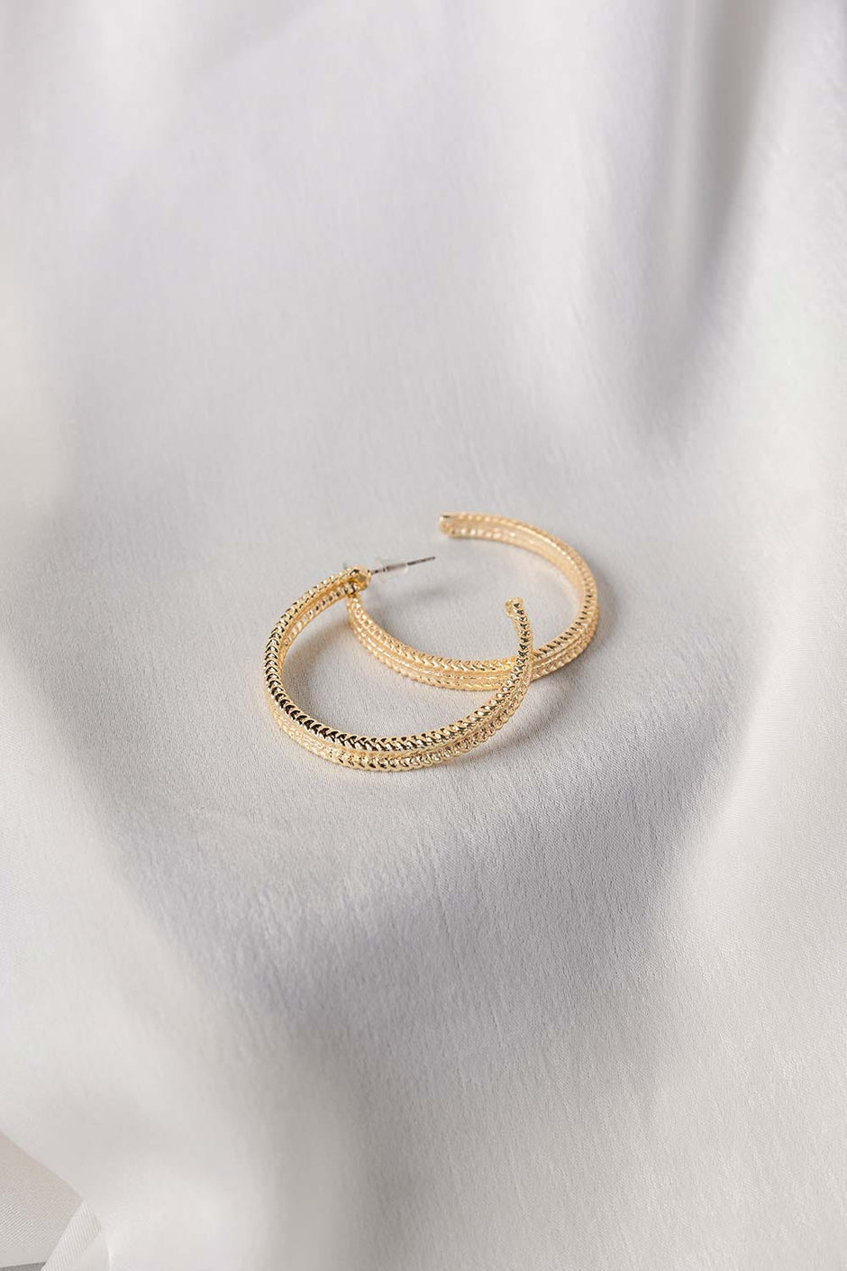 Gold C Hoop Earings