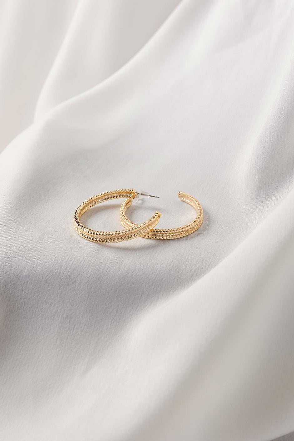 Gold C Hoop Earings