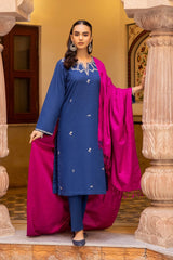 3 Piece Khaddar Embroidered  Suit KJP-42022