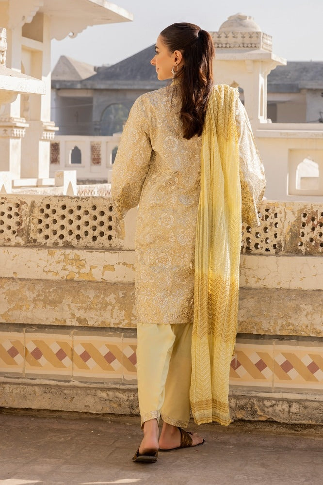 3 Piece Cambric Block Printed Suit KJP-43012