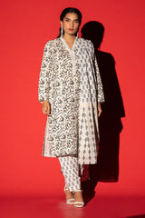 3 Piece Cambric Block Printed Suit KJP-43016