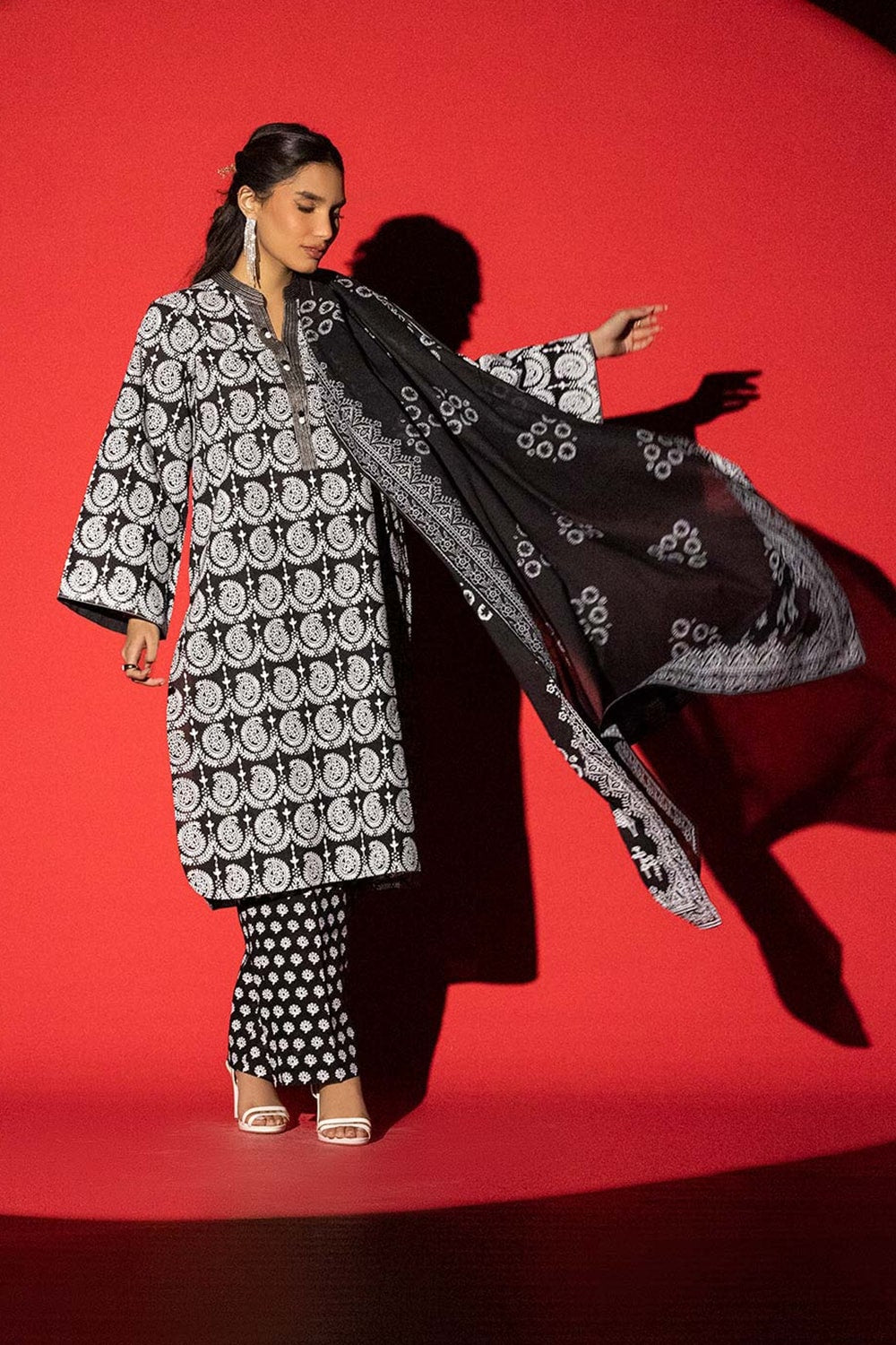 3 Piece Cambric Block Printed Suit KJP-43017