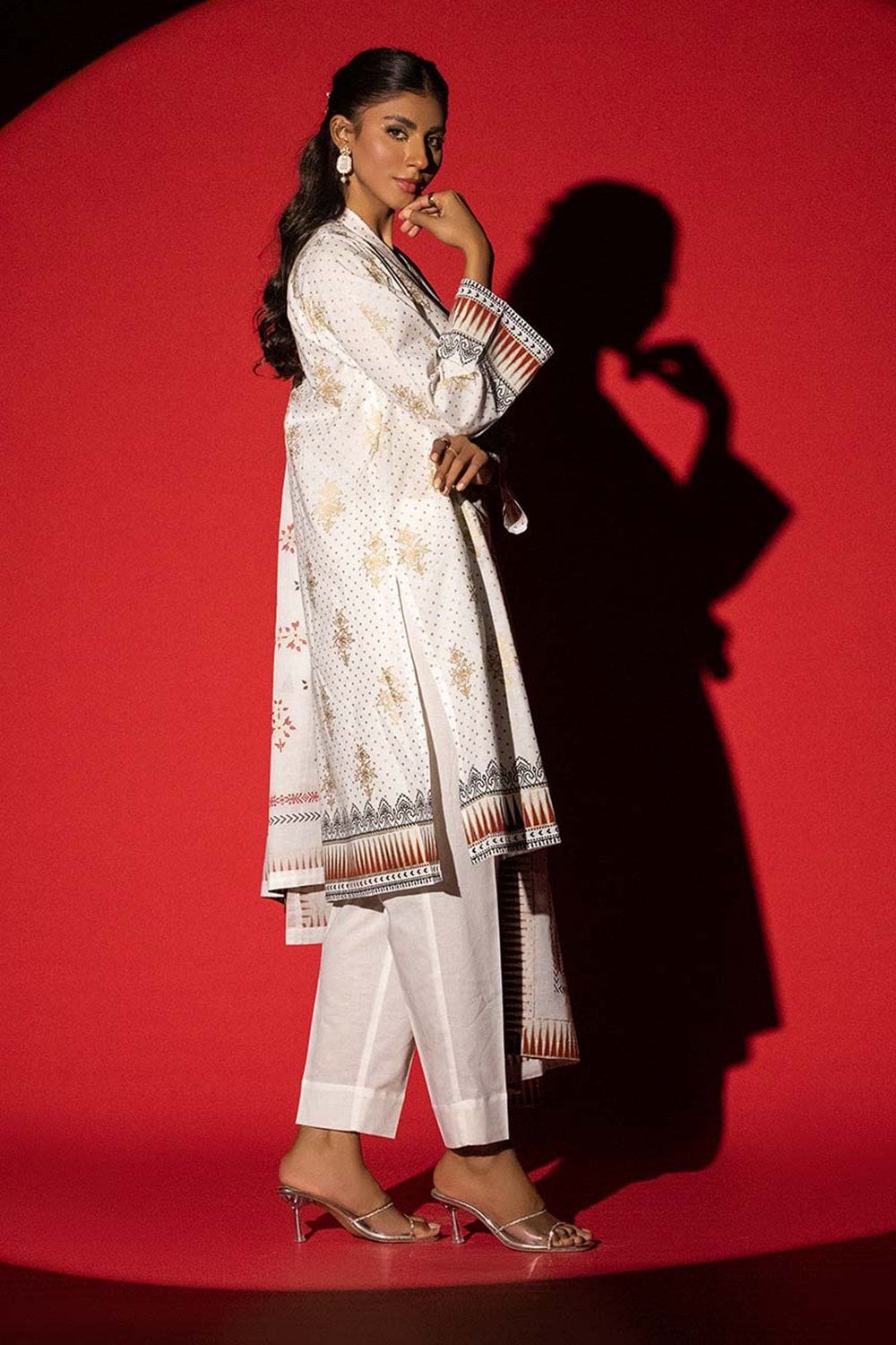 3 Piece Cambric Block Printed Suit KJP-43018