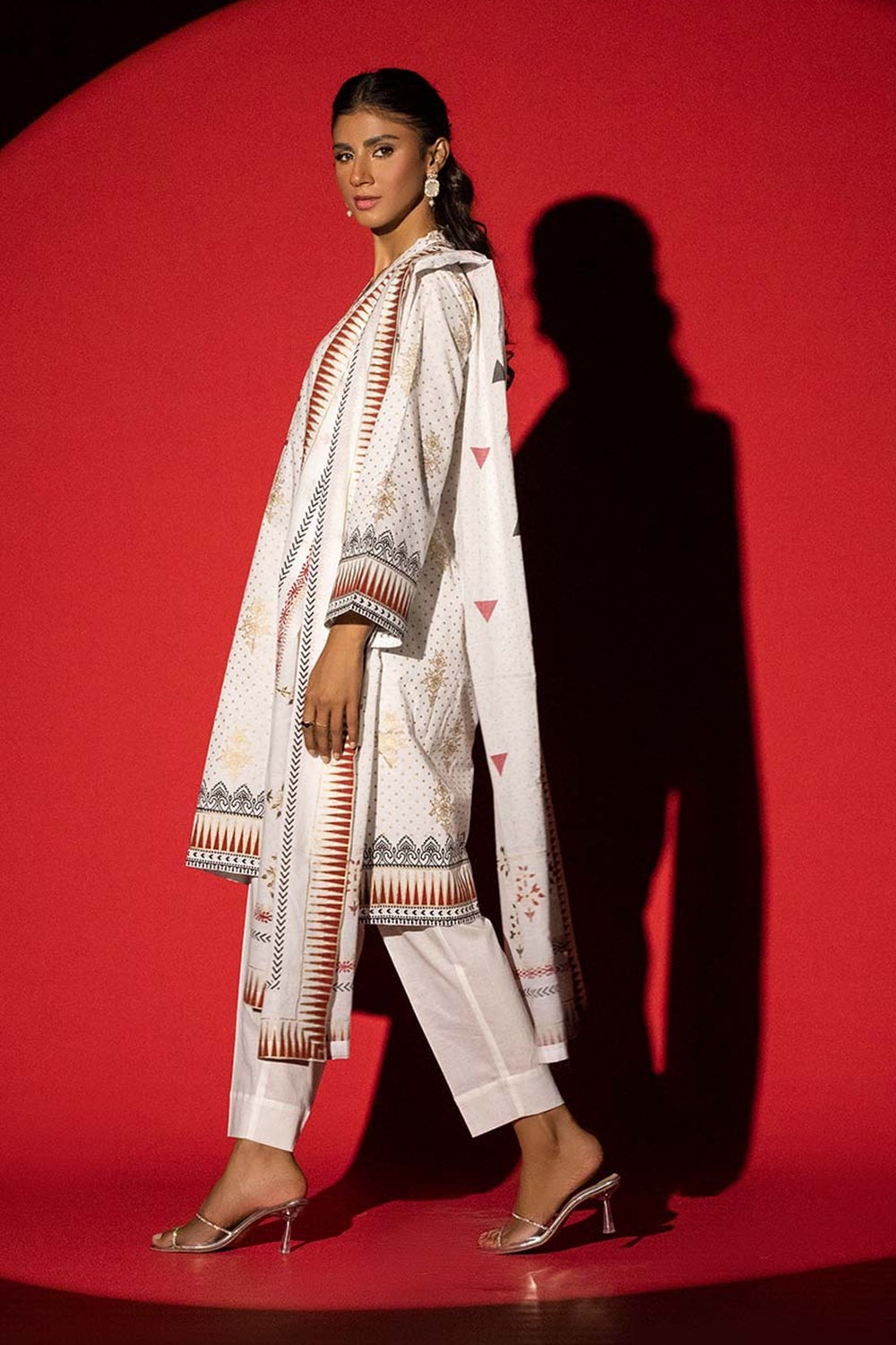 3 Piece Cambric Block Printed Suit KJP-43018