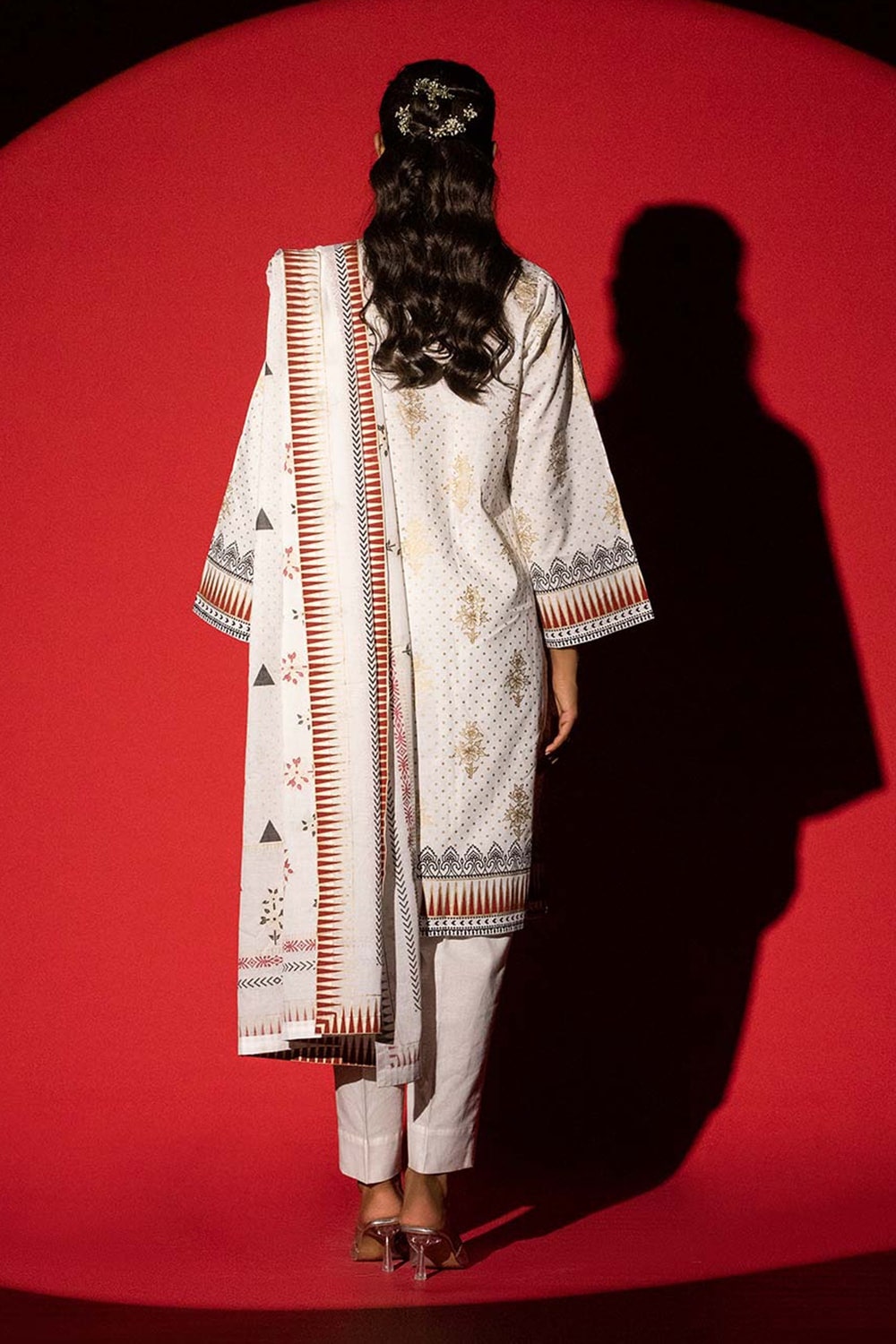 3 Piece Cambric Block Printed Suit KJP-43018
