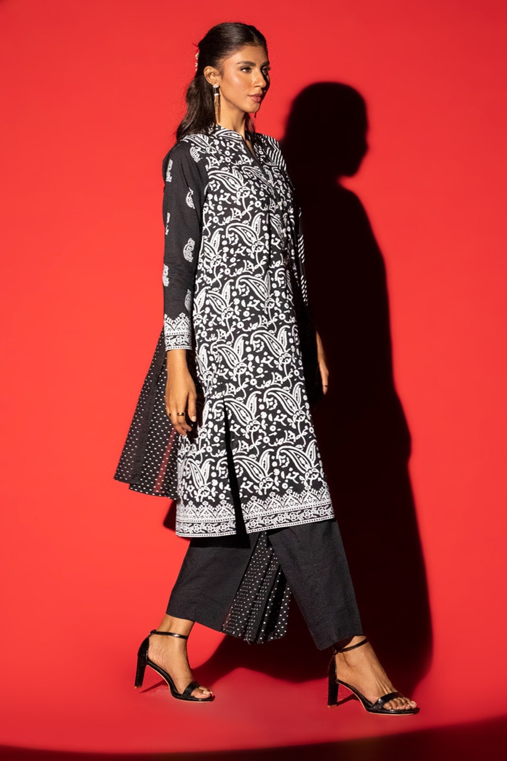 3 Piece Cambric Block Printed Suit KJP-43019