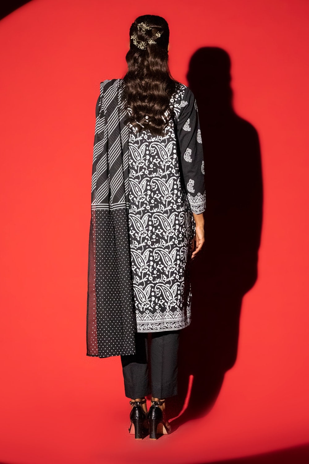 3 Piece Cambric Block Printed Suit KJP-43019