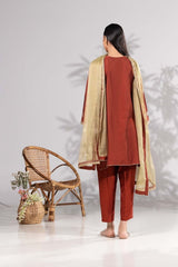 3 Pieces Yarn Dyed Embroidered Suit KJP-43059